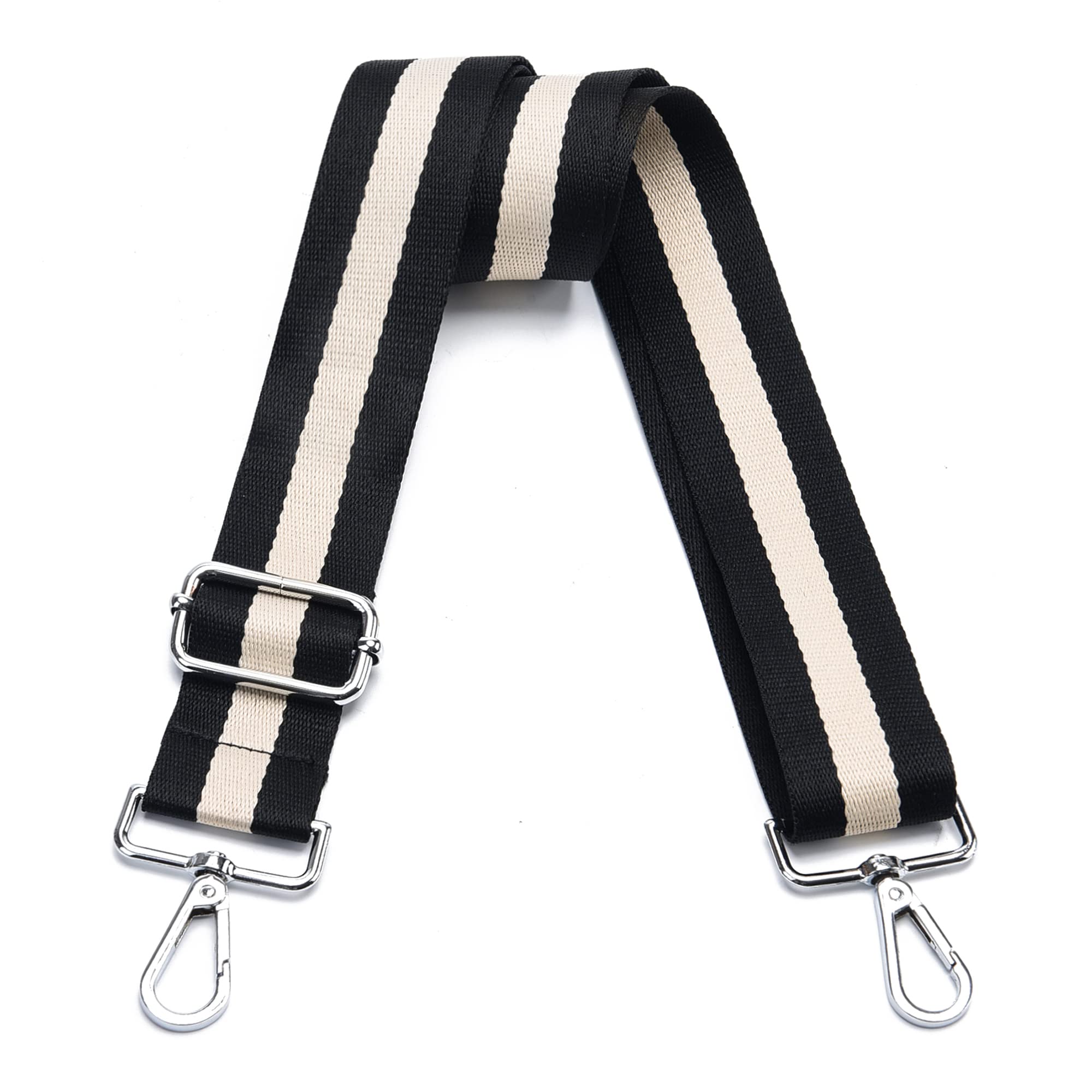 Wide Purse Strap Adjustable Replacement Crossbody Bag Strap Silver Hardware Shoulder Straps