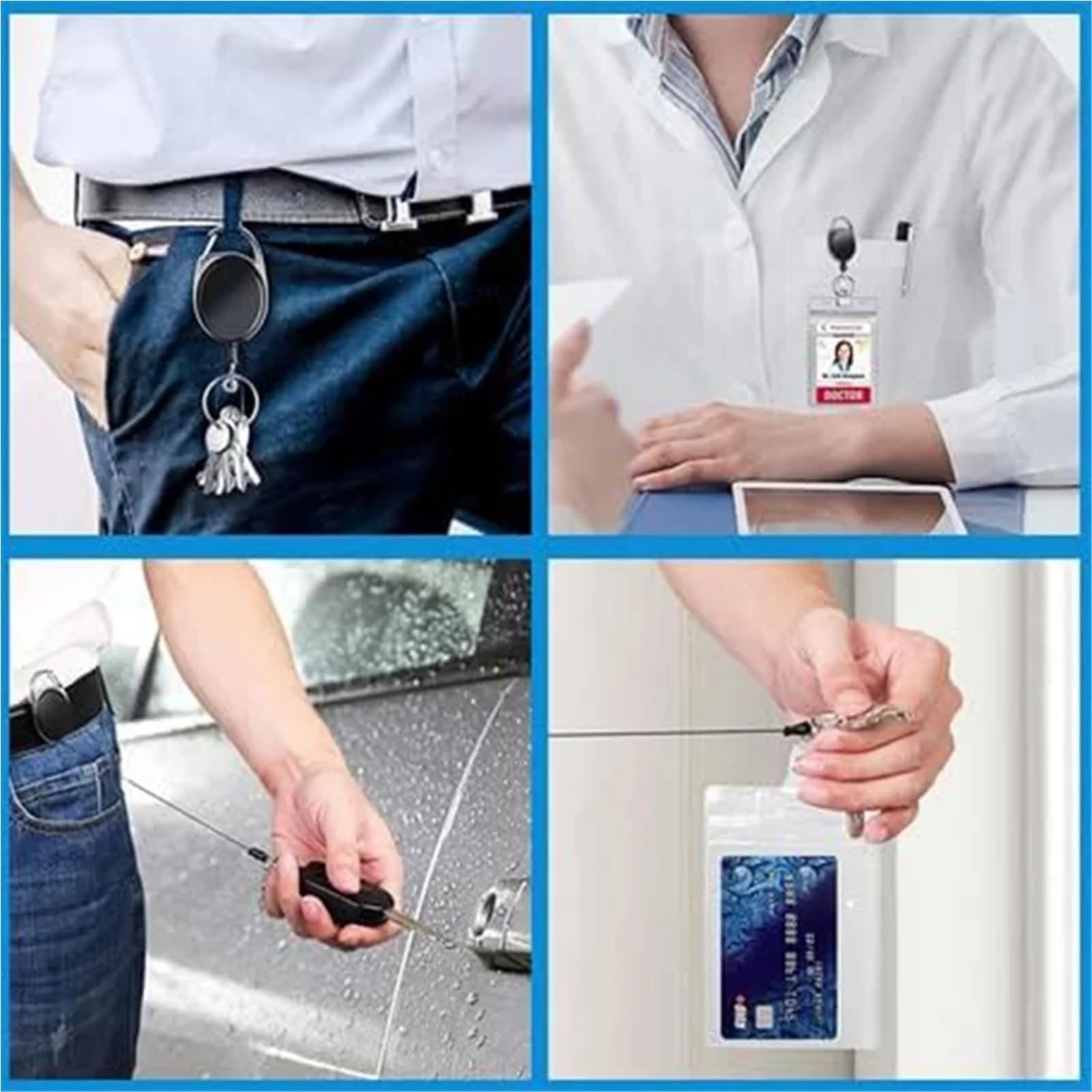 40 pezzi di porta badge retrattile con clip da cintura e portachiavi, supporto resistente for medici, infermieri impiegati Per Ufficio