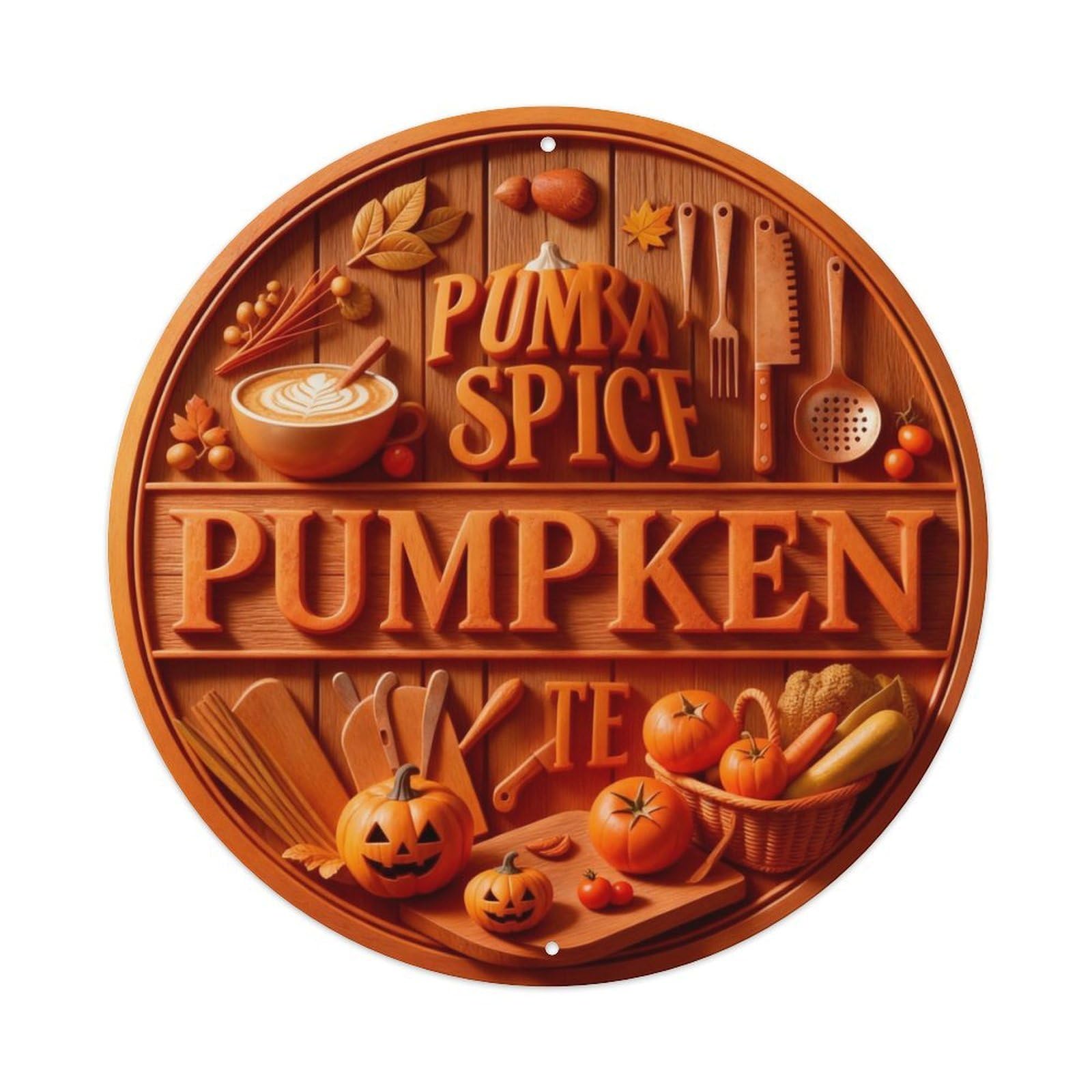 Pumpkin Spice Latte Metal Tin Sign Plaque