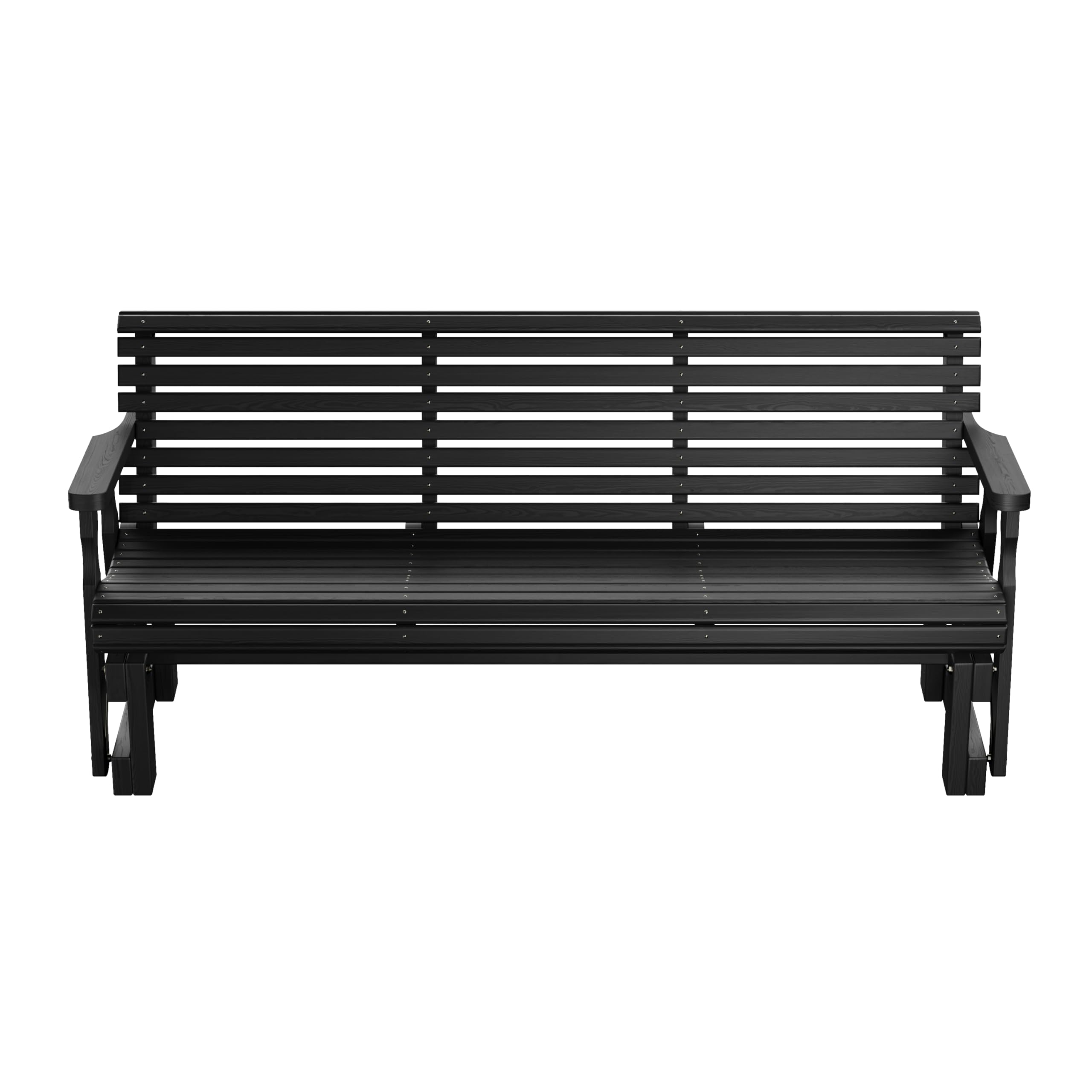 Amish Heavy Duty 800 Lb Roll Back Pressure Treated Porch Glider (6 Foot, Semi Solid Black Stain)