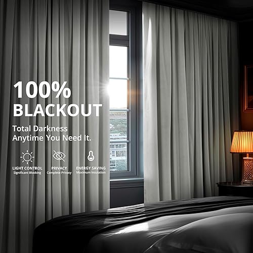 Miniatura 4 de HPD Half Price Drapes Cortinas Opacas Térmicas de Terciopelo Signature para Sala de Estar de 84 Pulgadas de Largo (1 Panel) con Bolsillo para Barra,