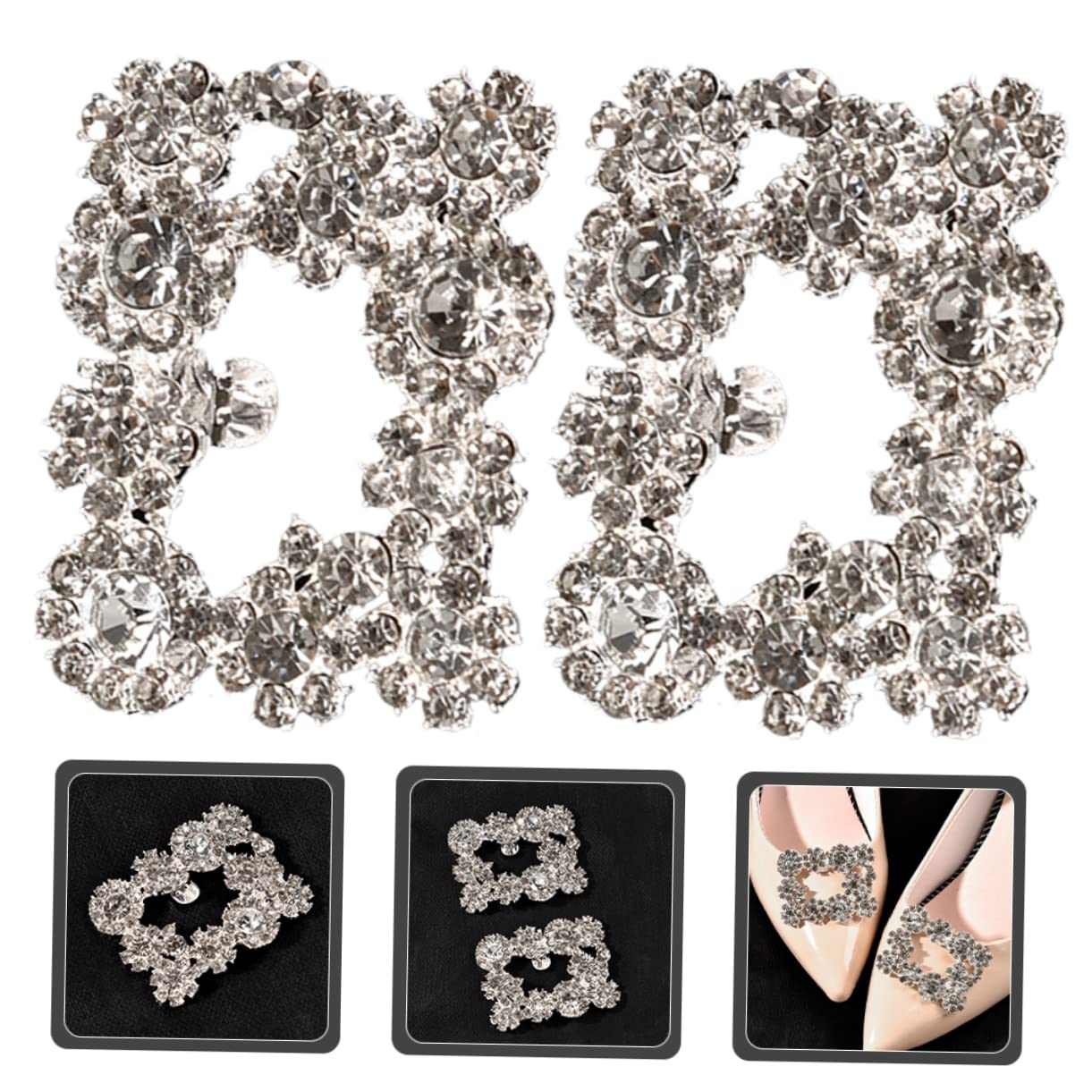 PACKOVE 4paia Fibbia Per Scarpe Clip Decorative Per e Cerimonie Accessori Per Scarpe Facili Installare e Rimuovere Adatte Per e
