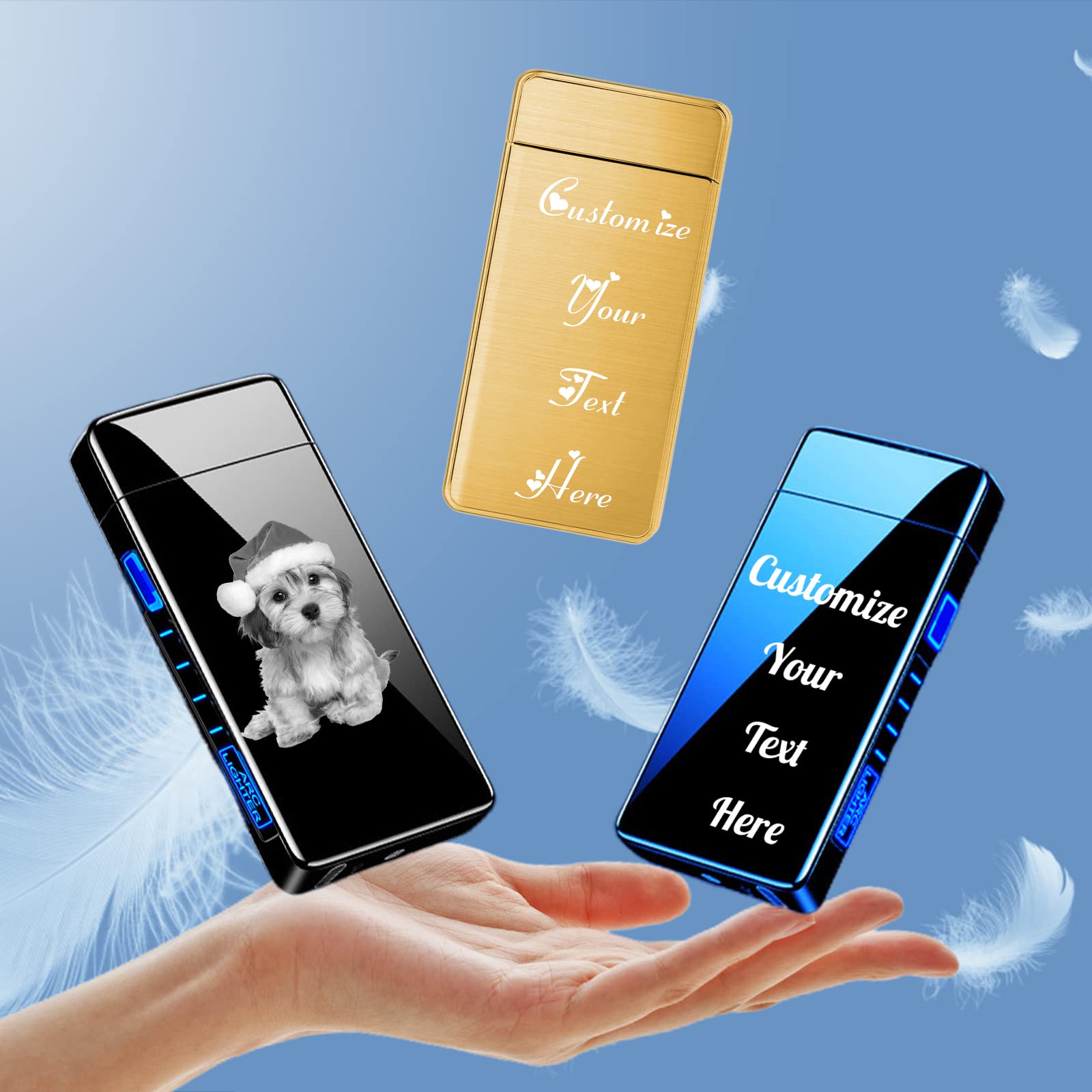 Accendino Elettrico Ricaricabile Personalizzato Con Foto - Regalo Per Uomini, Papà, Compleanni - Foto 10