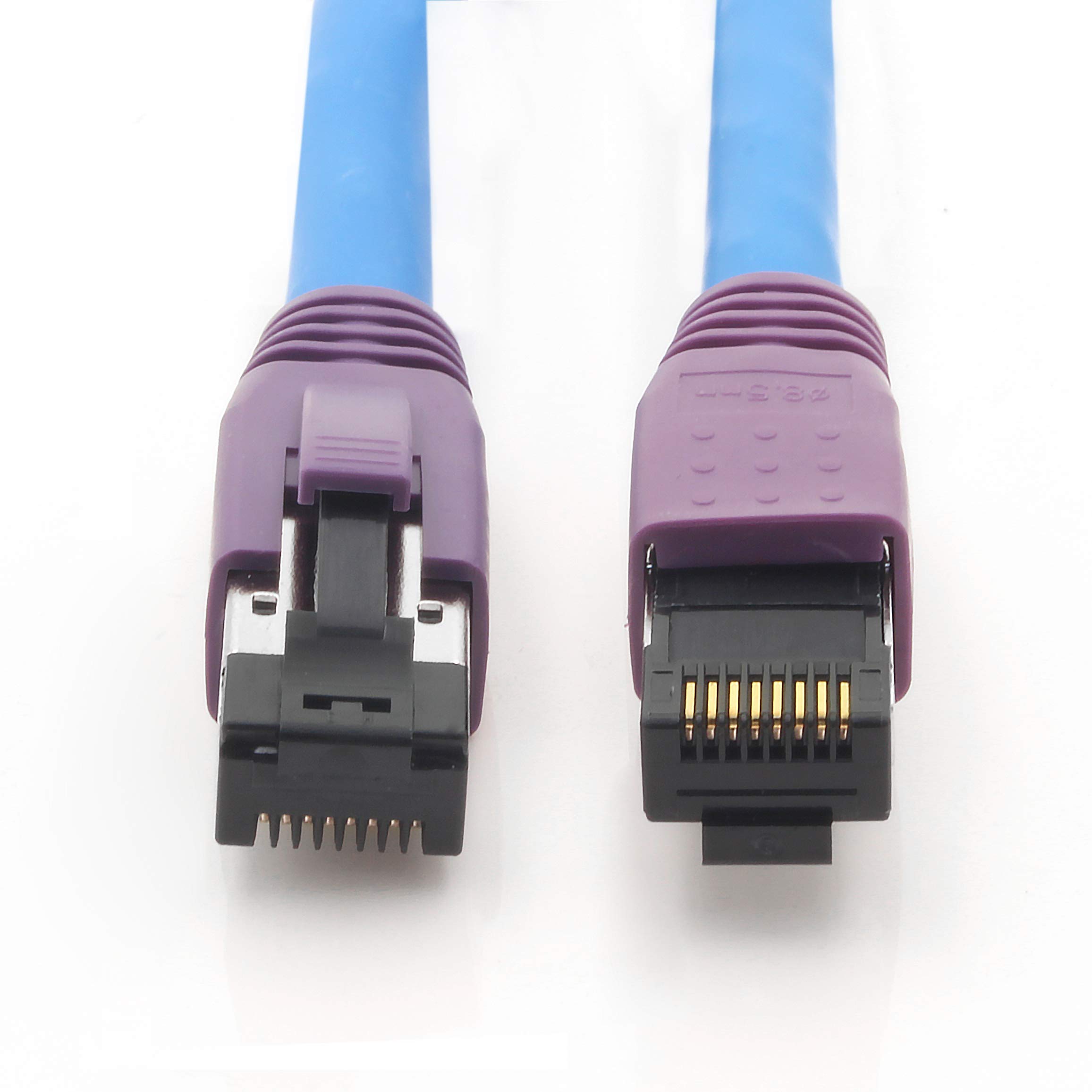 0,5 m Cat8 Gigabit kabel sieciowy 40 Gb s S FTP LSZH Cat 8 kabel do transmisji danych Rj45 niebieski - 10 sztuk 0,5 m