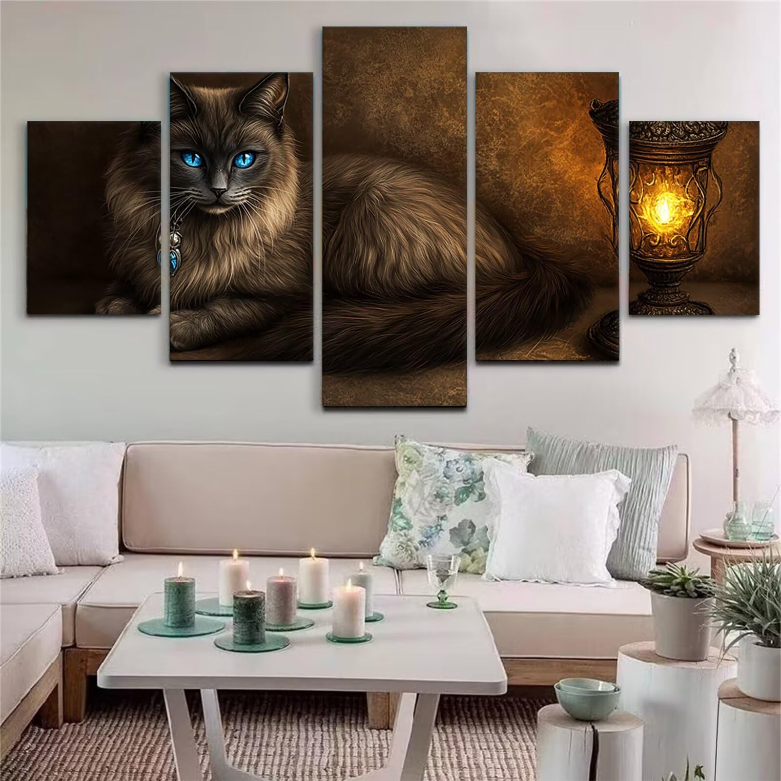 Diamentowe malowanie kota Diamentowe malowanie 5 Pezzi Zwierzę DIY Zestaw do malowania diamentowego dla dorosłych Creart Embroidery Zestaw do haftu krzyżykowego Diamentowe malowanie do dekoracji ścian