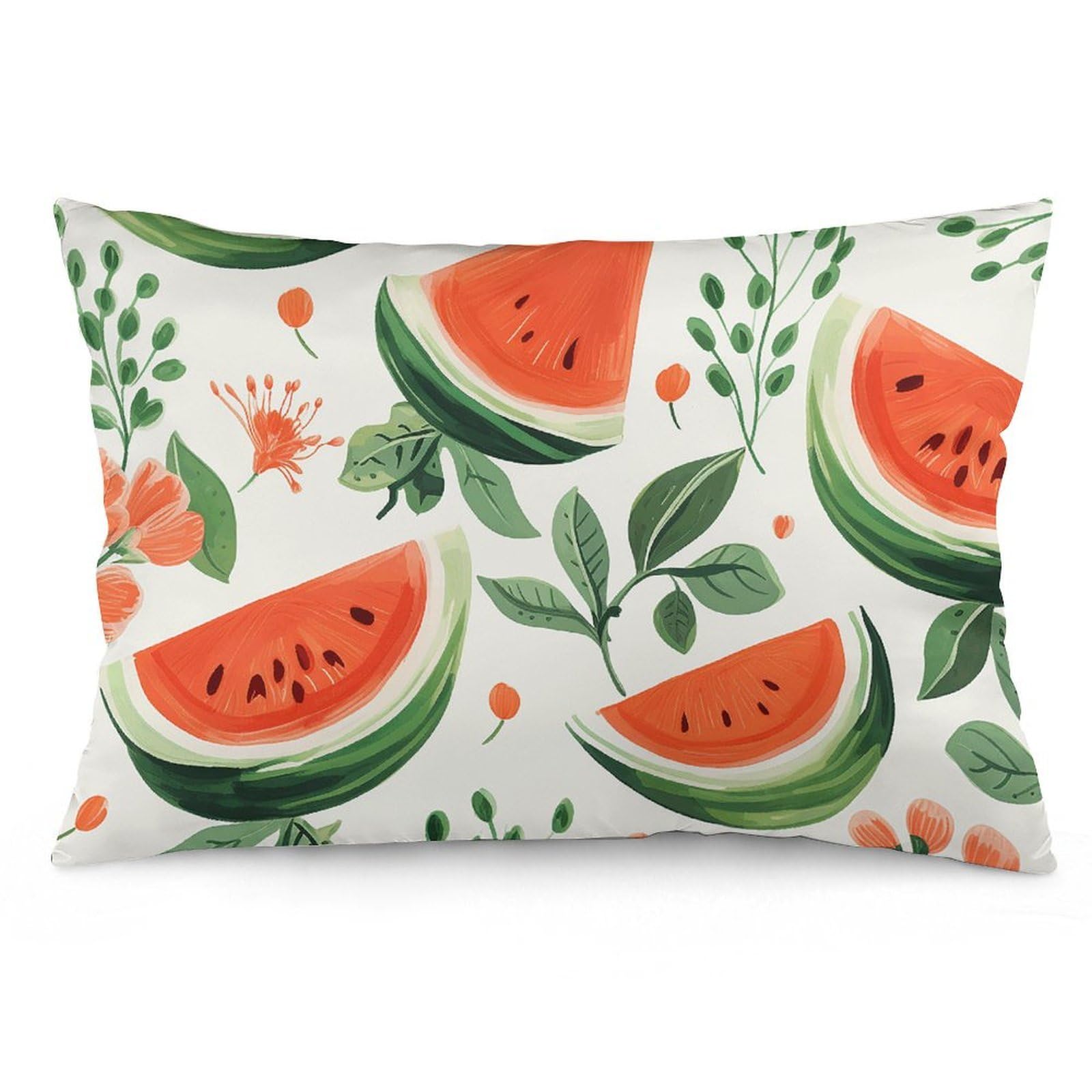 2 Pack Pillow Cases for Hair and Skin, Soft Breathable Pillow Case Covers with Hidden Zipper, Hand Drawn Fruits Pillowcase 16 "x24 Pillow Covers for Sleeping Gift