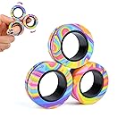 3Pcs Magnetic Rings Fidget Toy Set, ADHD Anxiety Magnetic Fidget Toys Adults Fidget Spinner Rings for Relief, Christmas Stocking Stuffers Gifts for 8+ Year Old Teen Boy Girl