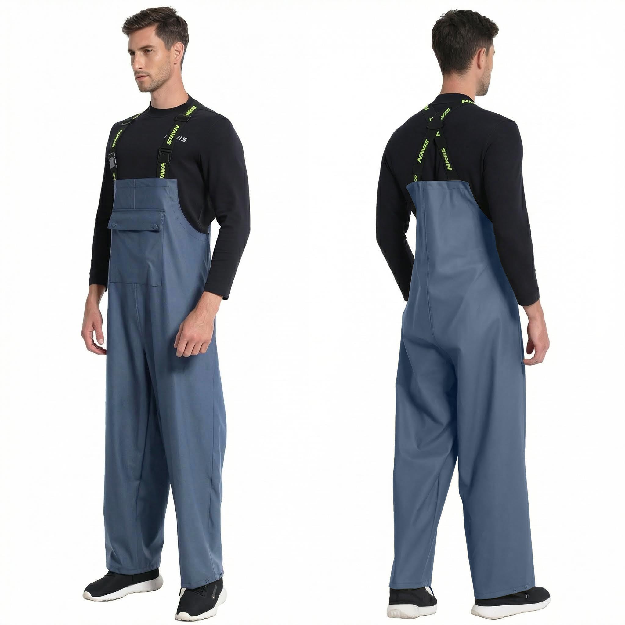 Pantalon Salopette Imperméable Homme 12000mm - Salopette de Pluie Robuste en PU pour pêche, Chantier et Jardinage P03