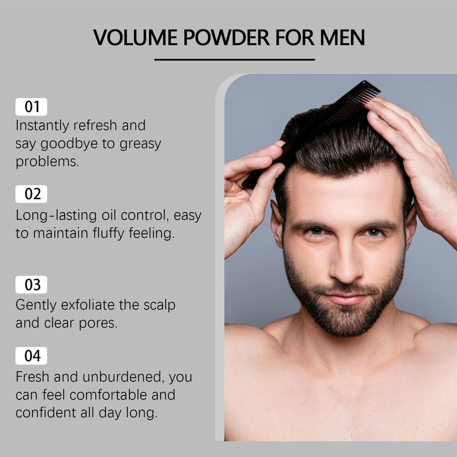 Hair Texture Powder, Natural Look, Easy to Apply Men's Styling Powder, Portable Hair Volume Boost, Long-lasting Hold, Perfect for Business Trips, Appointments