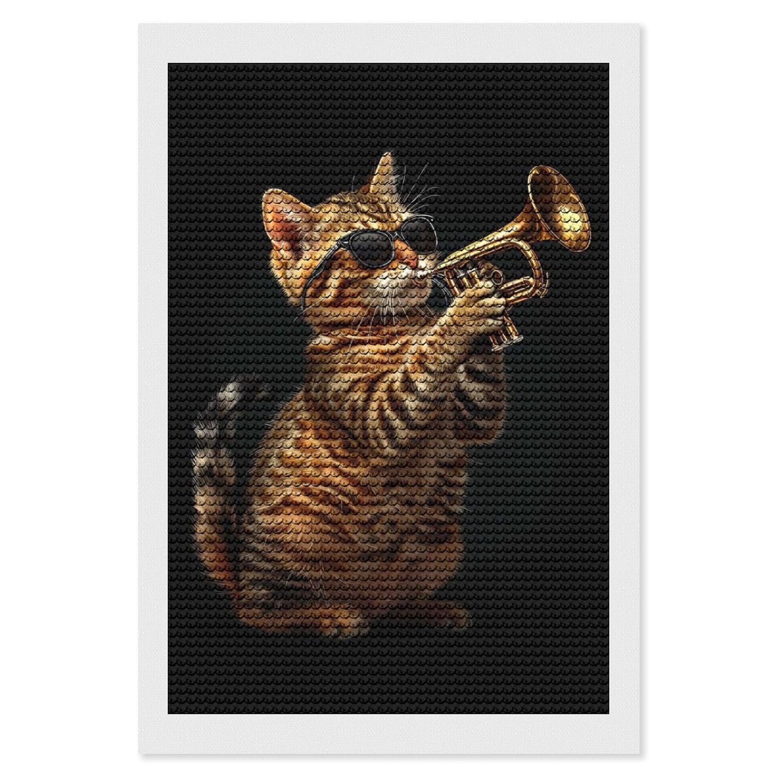 Junmoney Bengal Trumpet Diamond Art Kit 8"x12", Bedroom Decor, Adhesive Canvas, Full Kit Included, Thoughtful Present, Birthday Gift