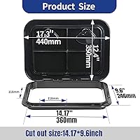 Vista 5 de smartmarine Marine Deck Access Hatch 17.3“×12.4 Black Rectangle Boat Hatch & Lid,Boat Deck Hatch Lids