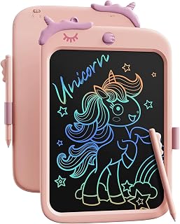 proffisy 10 Inch LCD Writing Tablet for Kids, Unicorn Toys Gifts for Toddler Girl, Drawing, Playing, Handwriting, Educational and Travel Toys, Birthday Gift for 3 4 5 6 7 8 9 Year Old Girls(Pink)