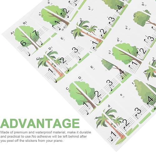 Miniatura 8 de Paquete de 1 calcomanía de teclado electrónico de órgano profesional, etiqueta de teclado electrónico para teclado de piano (como)