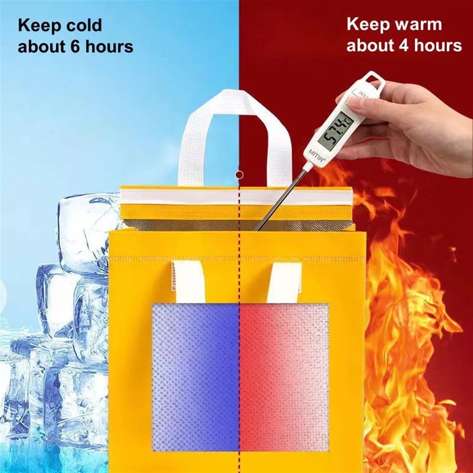 Bolsa IsotéRmica Para Comida 25 bolsas de tela no tejidas for el almuerzo, cajas de tela portátiles for alimentos, pasteles, bebidas, bolsas reutilizables for mantener el calor y el frío Termica Porta