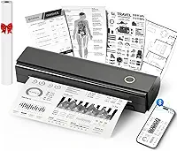 Impressoras portáteis NDYIN sem fio para viagens, impressora térmica sem fio N80 Bluetooth sem tinta, suporta 21,6 cm x 28 cm US Letter & A4, compatível com iOS, Android, laptop