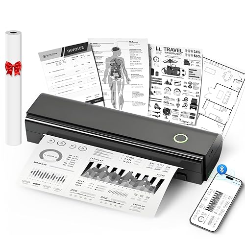 Portable Printers Wireless for Travel, N80 Wireless Thermal Printer Bluetooth