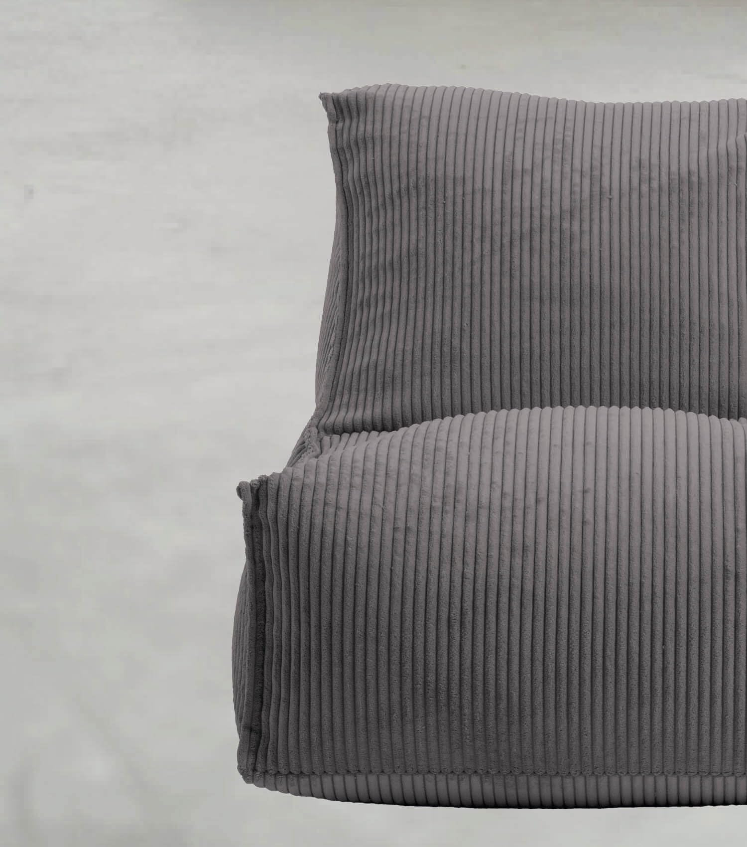 mokebo Sitzsack mit Hocker aus Cord 'Der Gelassene' Made in Germany, Bean Bag, Relaxliege, Bodenkissen mit EPS-Perlen Füllung, kuschelige & gemütliche Liege für Wohnzimmer & Wintergarten in Anthrazit