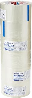 tesapack 57167-00000-05 Packing Tape, Strong Packaging Tape for Medium to Heavy Parcels and Boxes, 66 m x 50 mm - Clear, Pack of 6