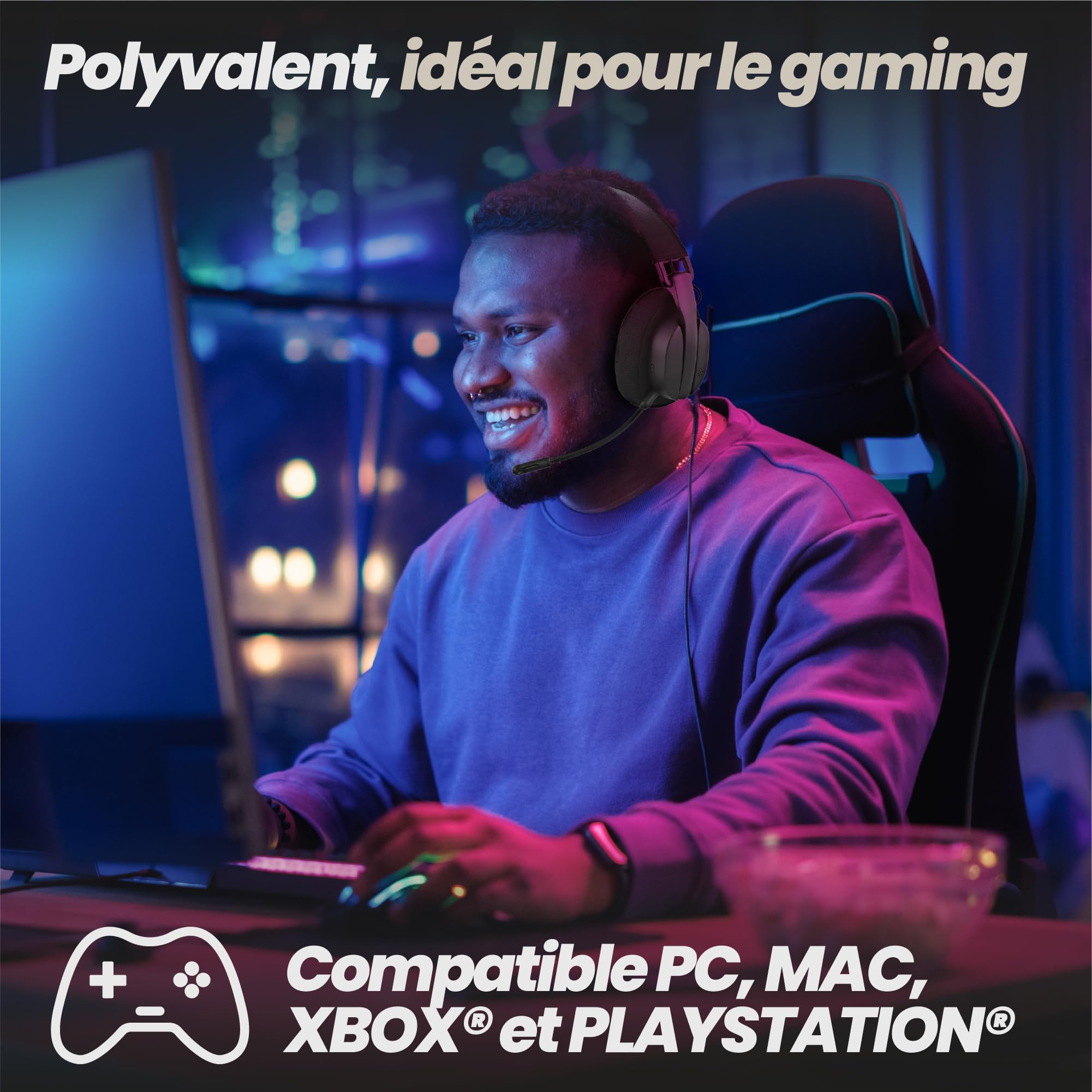 T'nB ACTIV Light - Casque Gaming Bluetooth, sans Fil et Ultra léger