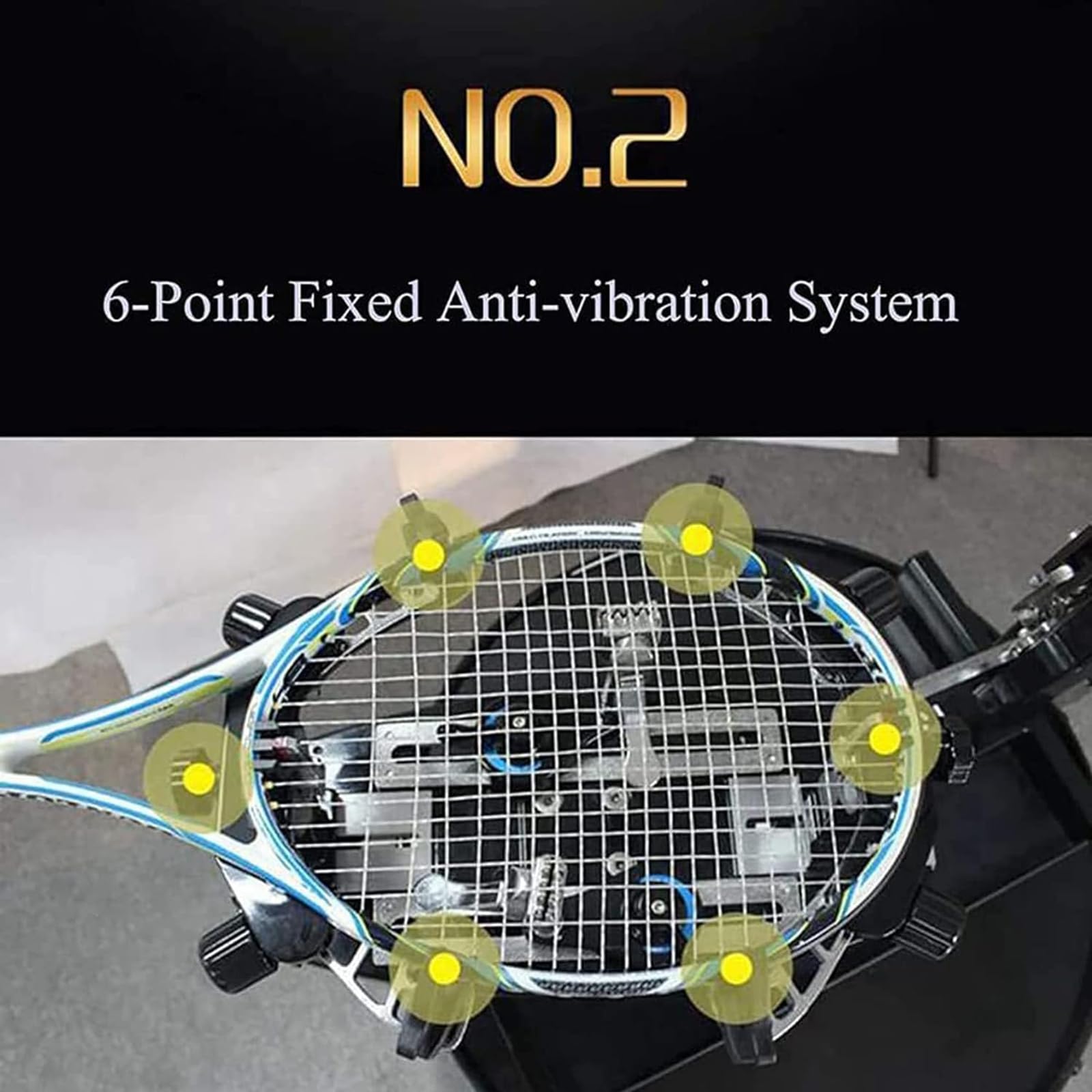 Macchina per incordare Le Racchette da Tennis, Macchina per incordare Le Racchette da Tennis, Rotazione Fissa del Piatto Girevole a 360 Gradi a 6 Punti con Tennis, Racchetta da Bad