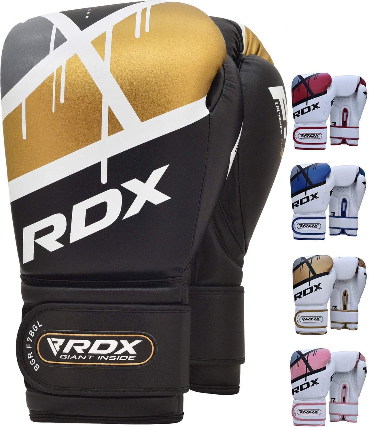 RDX Boxhandschuhe, Maya Hide Leder, EGO Muay Thai und Training Boxhandschuhe für Sparring, Kampf, Boxsack, MMA, Stanzen, Kickboxing Gloves Herren Damen, 8 10 12 14 16 oz