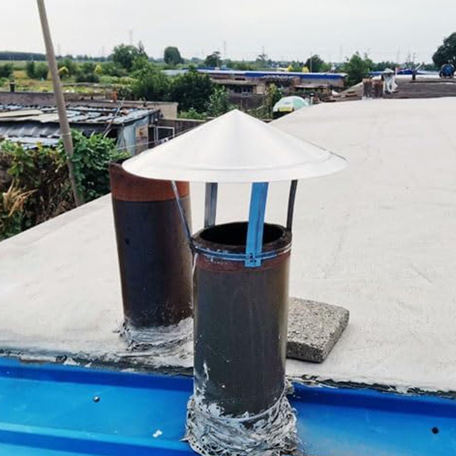 MYXJGNAIY Wood Stove Fireplace Chimney Cap for Snowproof, 304 Stainless Steel Roof Rain Chimney Cover, Stove Pipe Chimney Cowl for Vent 2-11.8 in, Installation Facile(9.1in)
