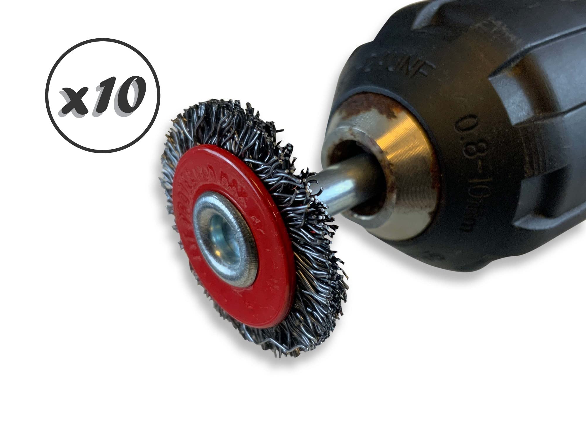Kibros Lot 10 brosses rot. circ. acier dur Ø 30 mm 8 mm tige