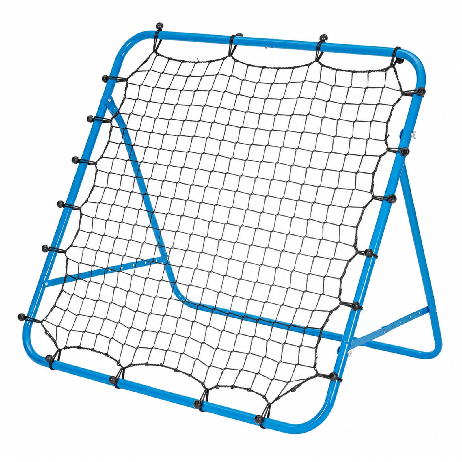 Rebounder Net Practise Football Training Net Soccer Kickback Target Goal Pro for Children Kids Play Teaching Equipment Adjustable Portable Soccer Door (Blue, Single-Sided)