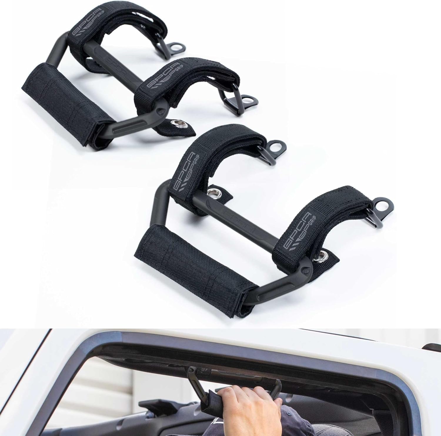 GPCA GP Grip Air Grab Handles Designed for 2024, 2025, 2026 Jeep Wrangler JL, JT & Jeep Gladiator 4xe w/Airbag Compatible - Aero-Grade Aluminum, Patented Foldable Design, Easy Installation