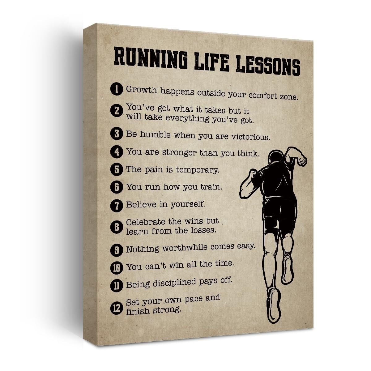 RNUMLIGH Athletic Motivation Wall-Art - Running Inspirational Poster for Sports Club and Home Decor(Framed,16x24inch(40x60cm))