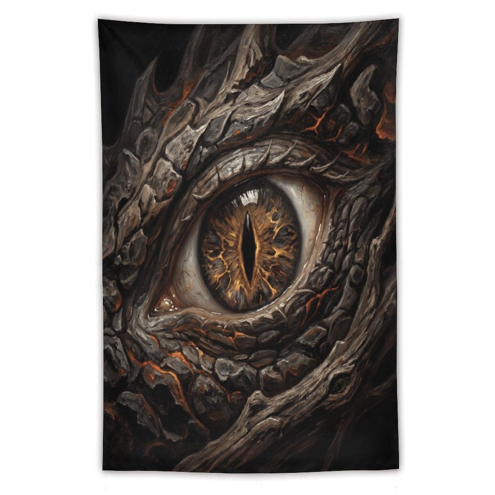H3B8U2Y5 Fire Dragon Eye Wall Tapestry, Fantasy Illustration, Backdrop