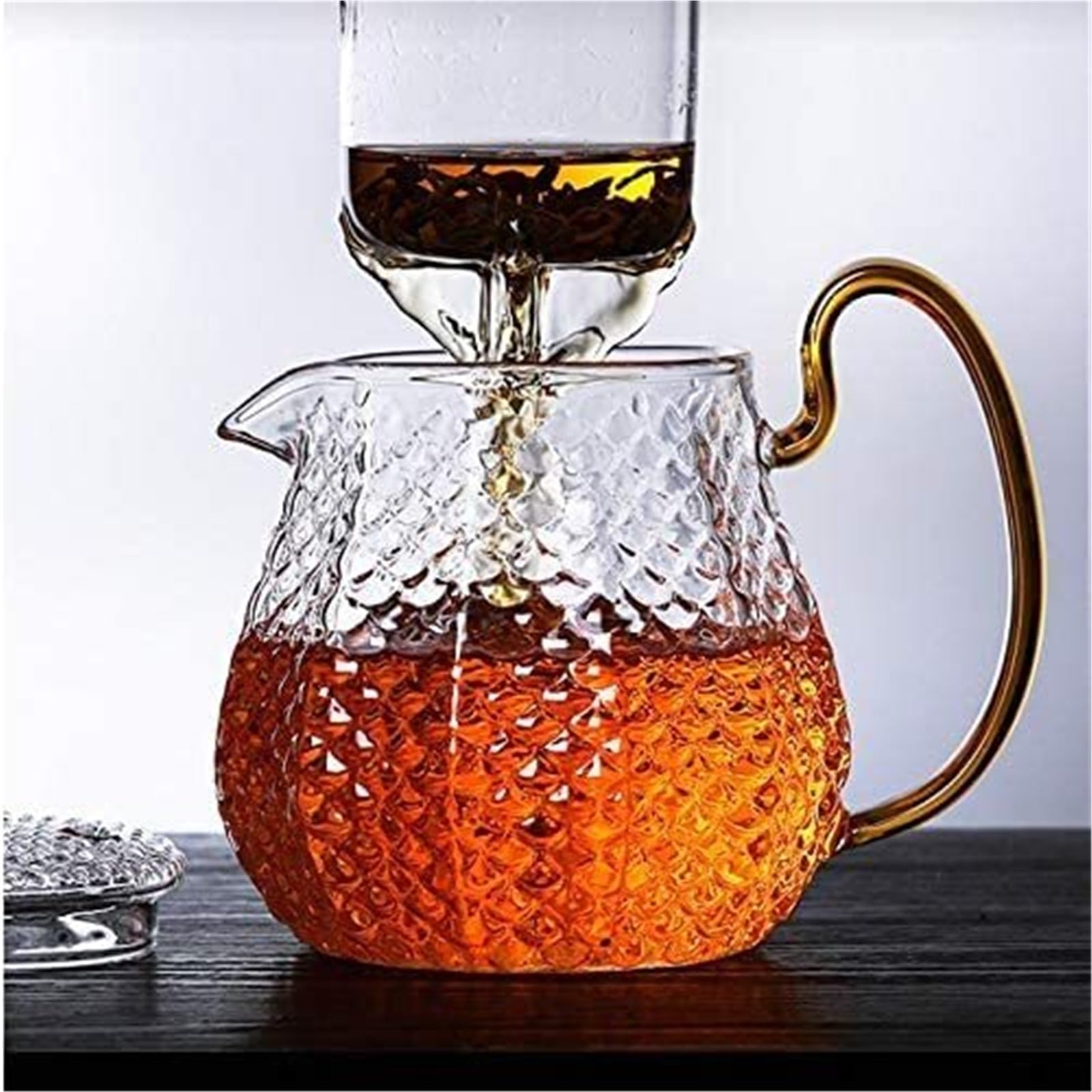 Czajnik Do Herbaty Kungfu O Pojemności 600 Ml, Z Młotkowanego Szkła