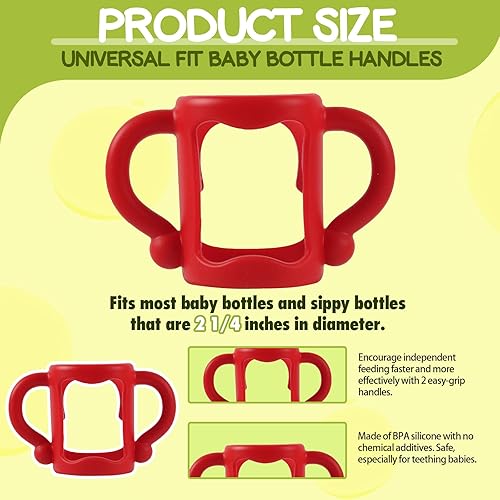 Miniatura 2 de TonGass Paquete de 4 asas de botella para biberones estrechos Dr. Brown con asas de fácil agarre para sostener su propio biberón, silicona suave sin