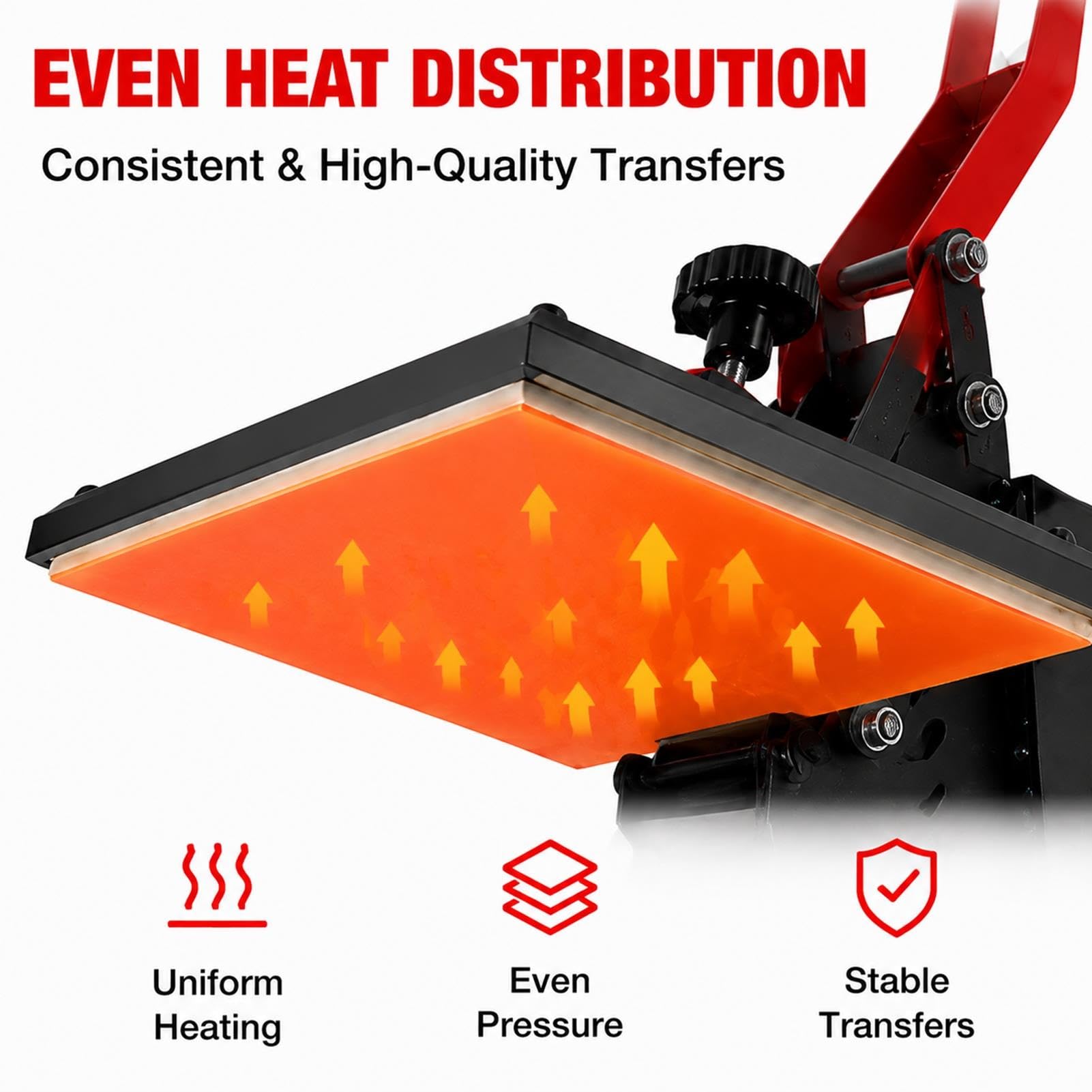 Prensa de Calor Textil con Ajuste de Presión y Pantalla LCD | Diseño con Base en U,Permite Introducir las Prendas Fácilmente,Ideal para Estampado Textil y Sublimación