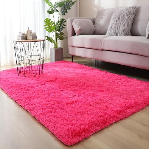 Hearda Flauschige Teppiche Wohnzimmer, 4,5 cm Shaggy Teppich Hochflor, Vielseiti
