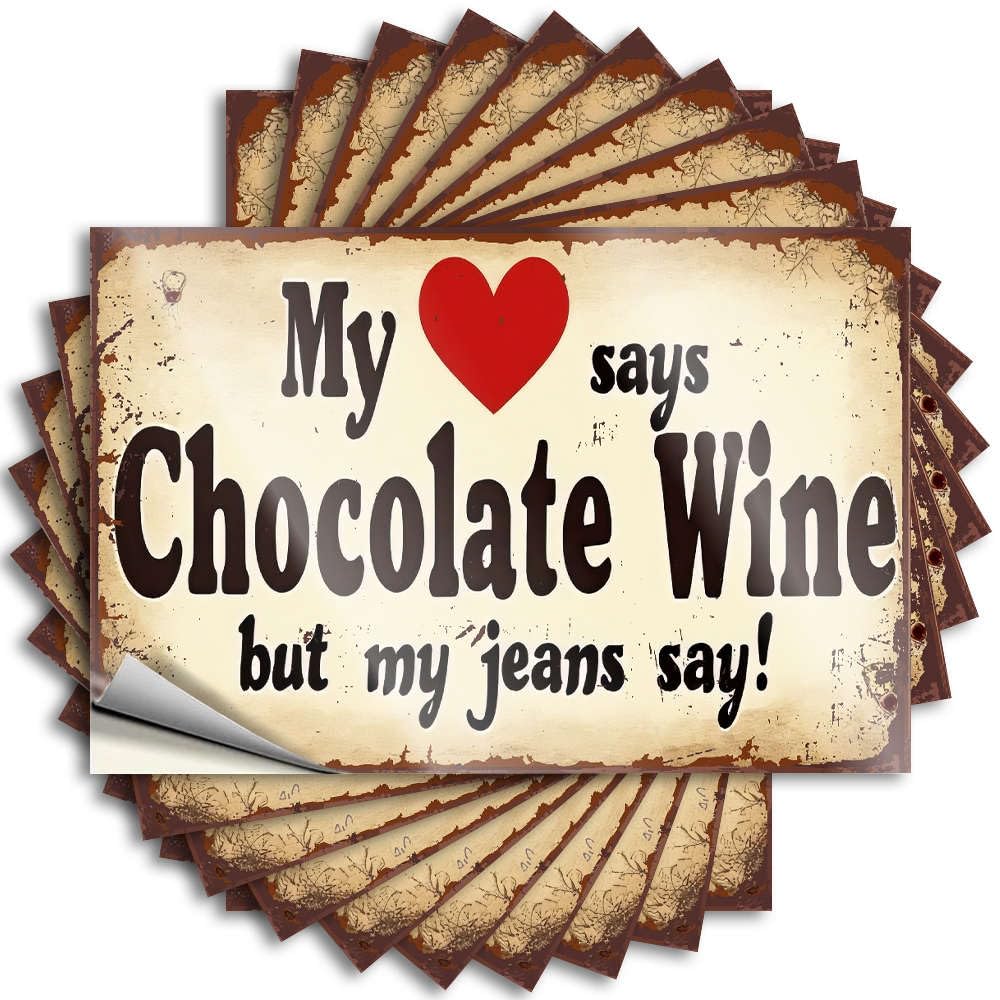 Fzfn Men's Colour My Heart Says Chocolate Wine, But My Jeans Say! Saying Bedroom Decor | Smiley Face Laptop Removable Decal Pack(8X12cm)