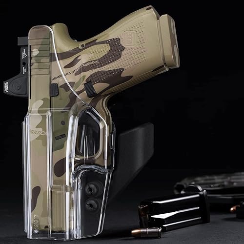 Miniatura 5 de WARRIORLAND IWB Funda transparente con corte óptico y garra compatible con Glock 171919X4445 (GEN 1-5) y G2332 (GEN 3-4) - G4343X, no compatible con