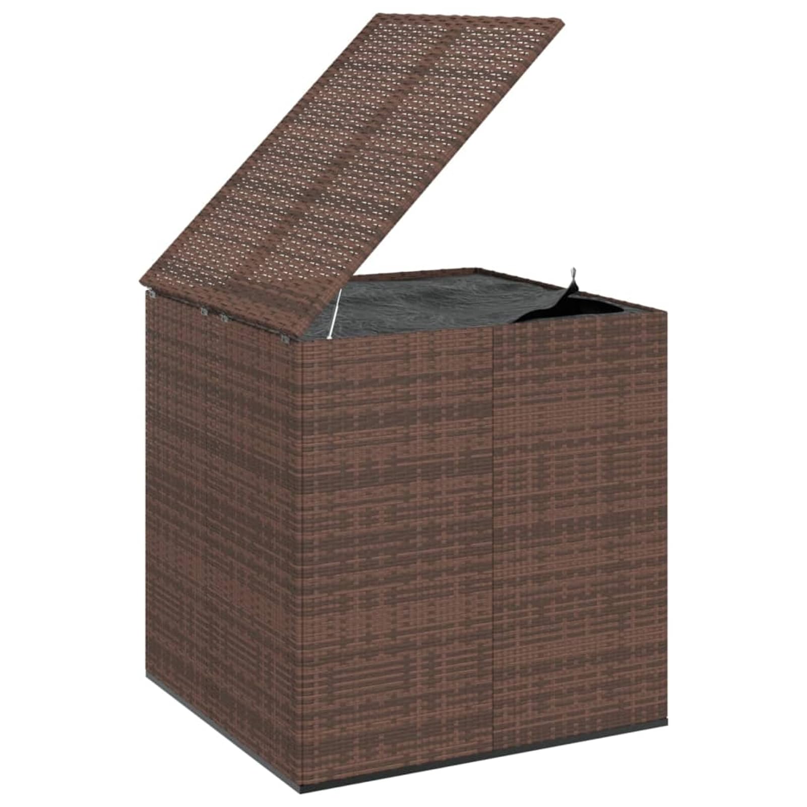 Homgoday Caja para cojines de jardín con tapa, caja de jardín, caja de cojines, cofre de jardín, caja de almacenamiento, cofre de jardín con resorte de gas, ratán de polietileno, 100 x 97,5 x 104 cm,