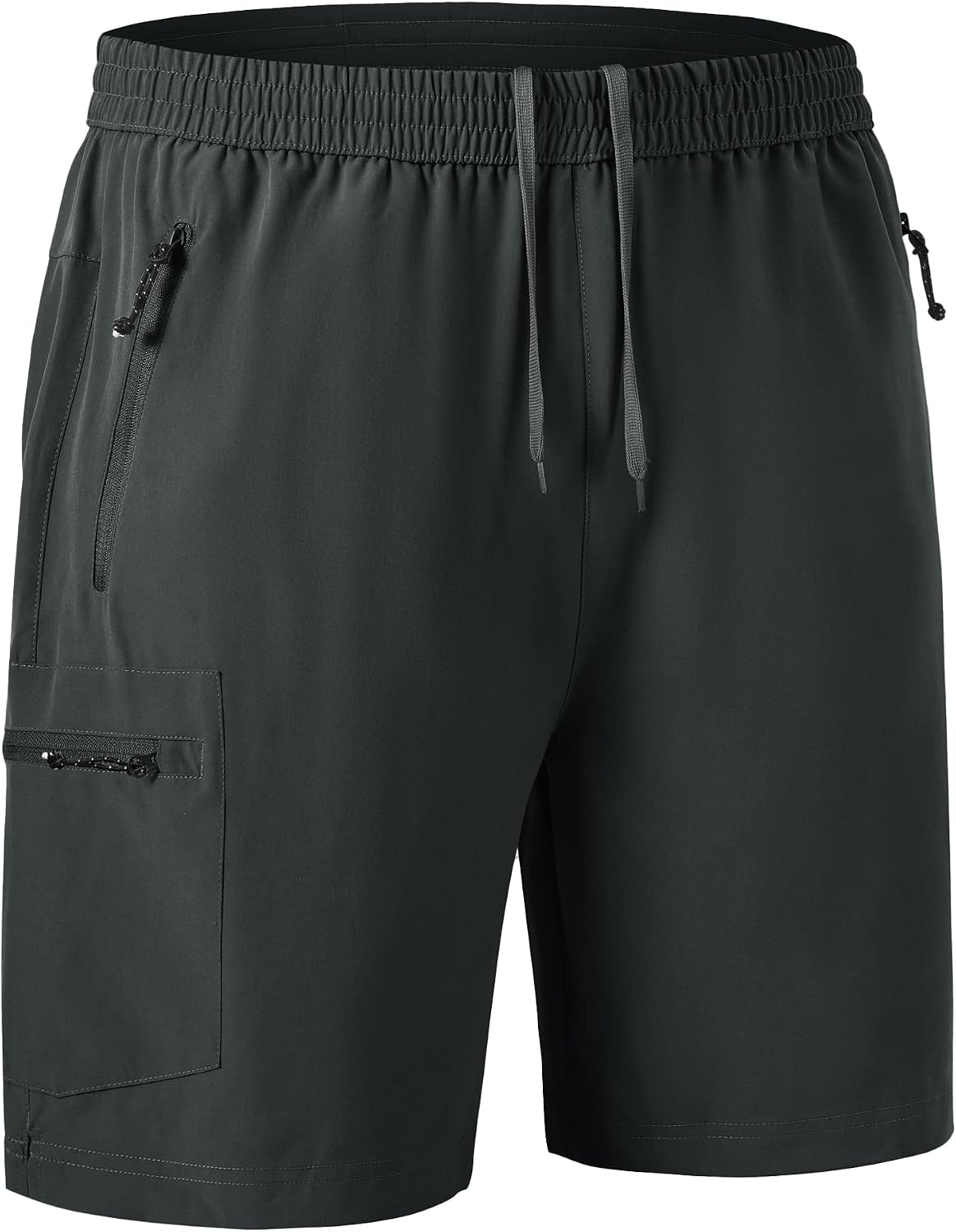 TBMPOY Men's Athletic Running Shorts 7" Quick Dry Hiking Cargo Workout Sports Lightweight Shorts with 4 Zipper Pockets