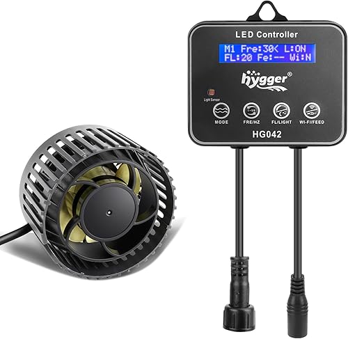 Miniatura 8 de hygger 2114 GPH Aquarium Inverter Wavemaker Pump with LED Controller, DC 24V 10W Ultra-quiet Submersible Power Head with Magnetic Base, Circulation