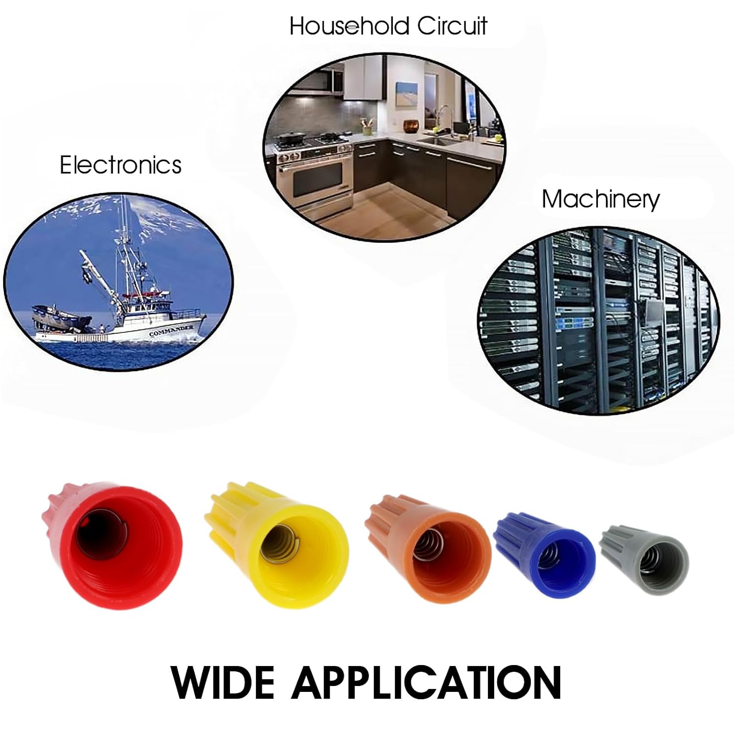 460 Pcs Electrical Wire Connectors 5 Sizes Colorful Wire Screw Caps for Quick Connection Insulating Insert Twist Wire Screw Terminals for 12-22 AWG Wires, Colorful Wire Caps Electrical