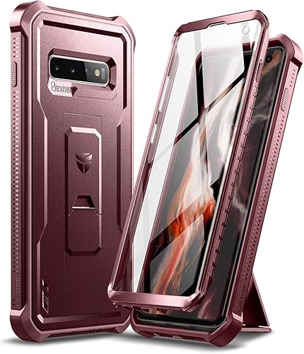 Vista 9 de Dexnor Funda para Samsung Galaxy S10, [Protector de Pantalla y Soporte Integrados] Protección de Grado Militar de Servicio Pesado a Prueba de Golpes
