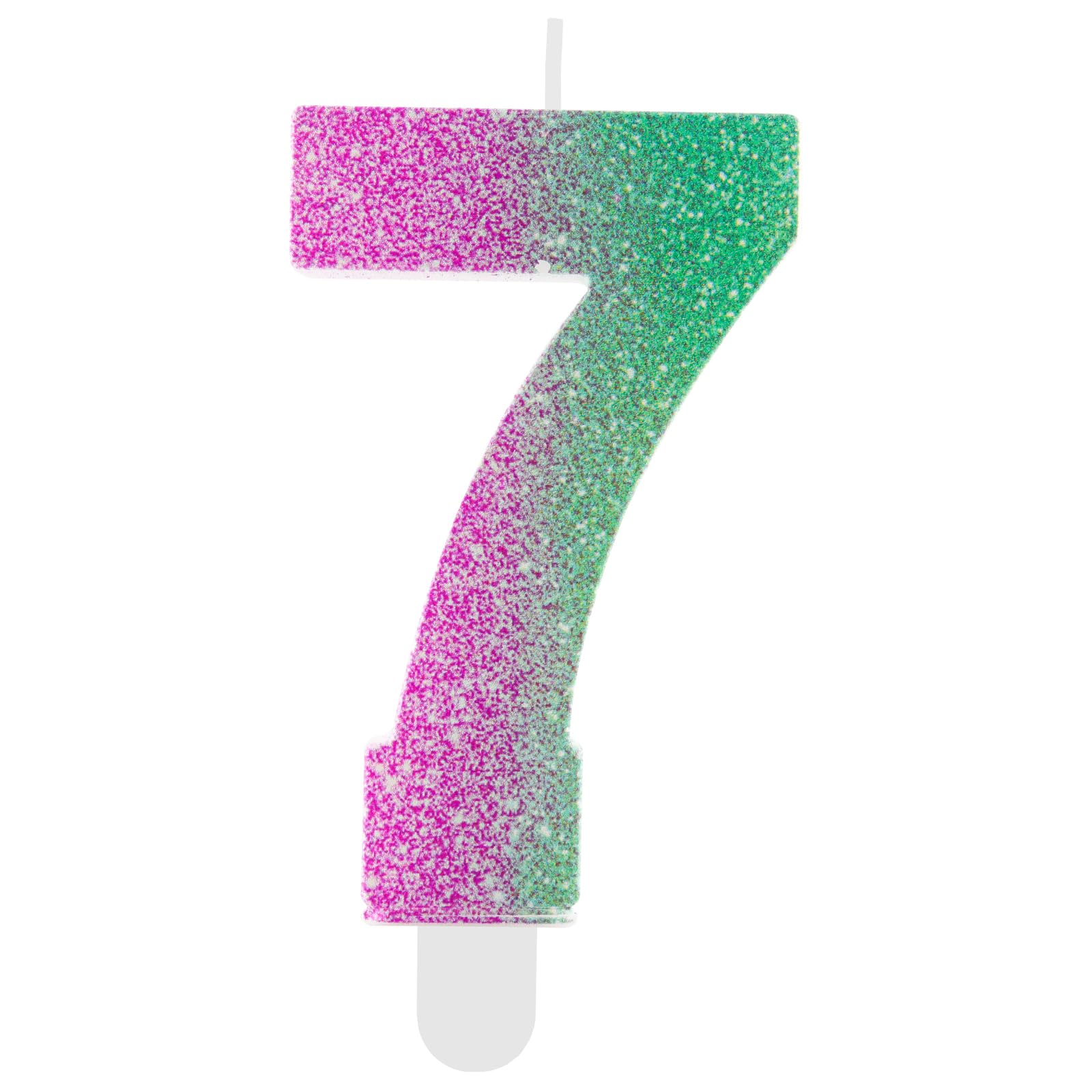 Pink Green Birthday Candle, Movie Themed 7th Birthday Cake Candle, Number 7 Candle, Pink and Green Cake Topper for Birthday Party Decorations Supplies Gifts