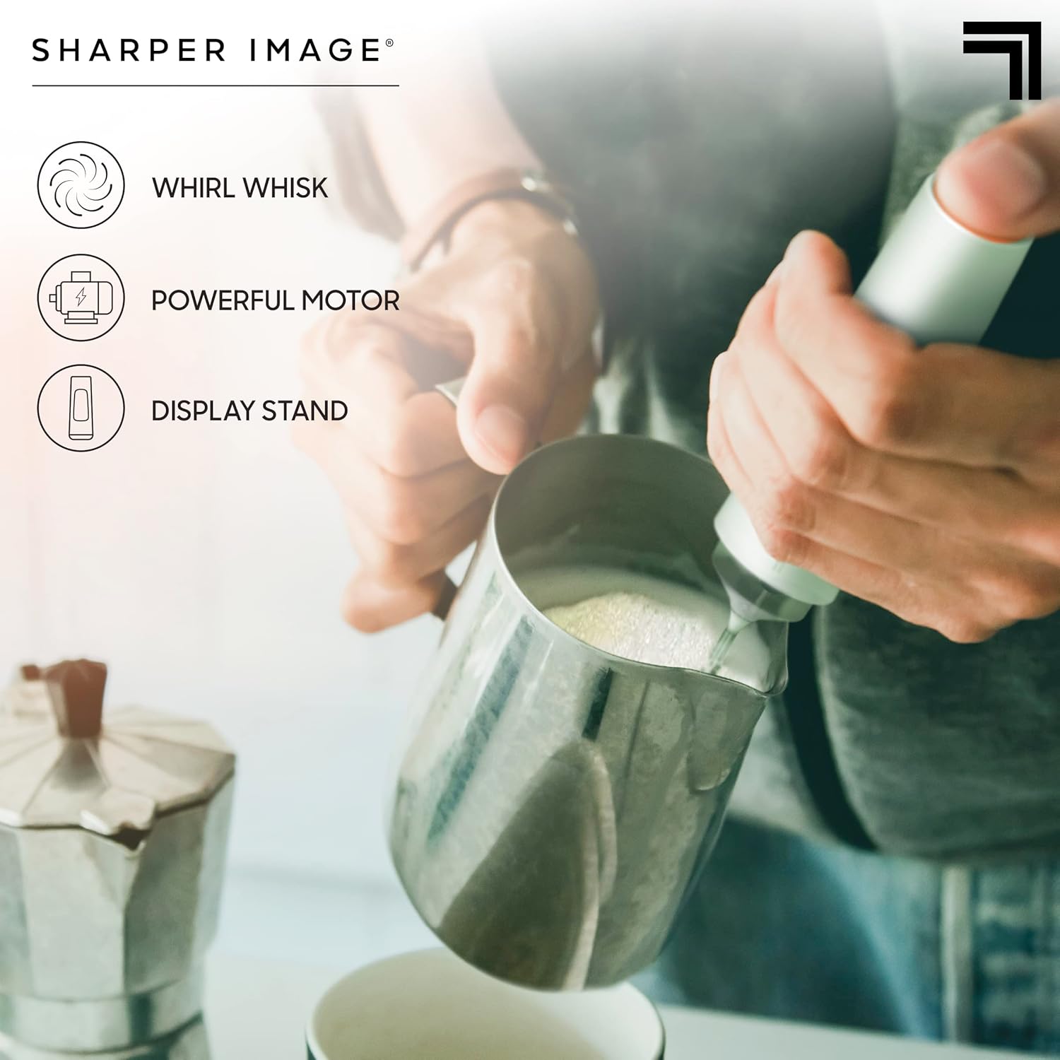Buy SHARPER IMAGE Electric Milk Frother with Stand & Drip Tray