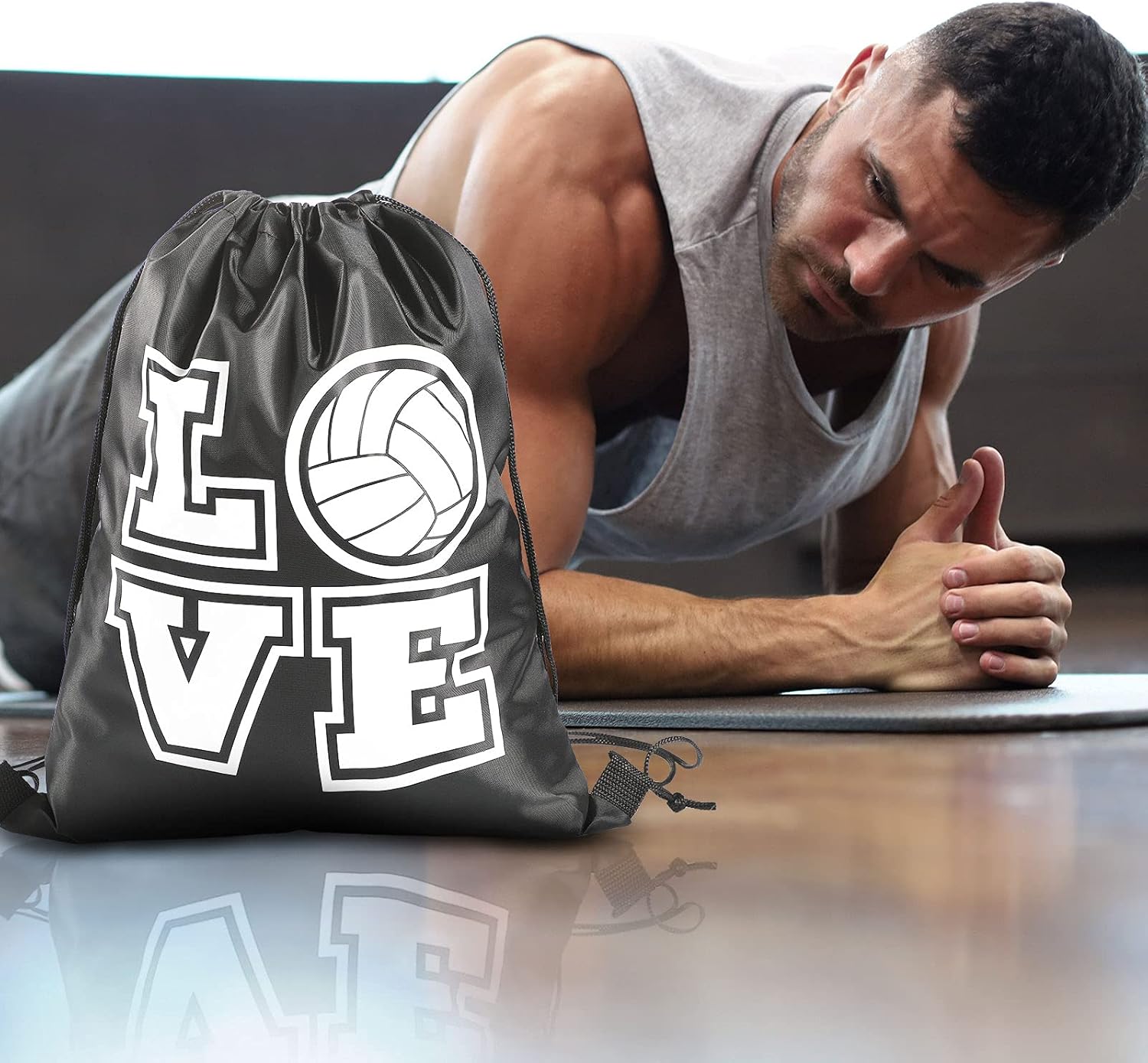 Shappy 20 Pcs Drawstring Bags Bulk Volleyball Cinch Backpack Sport Gifts Bags for Teen Girls, Men Women, 13 x 17 Inch