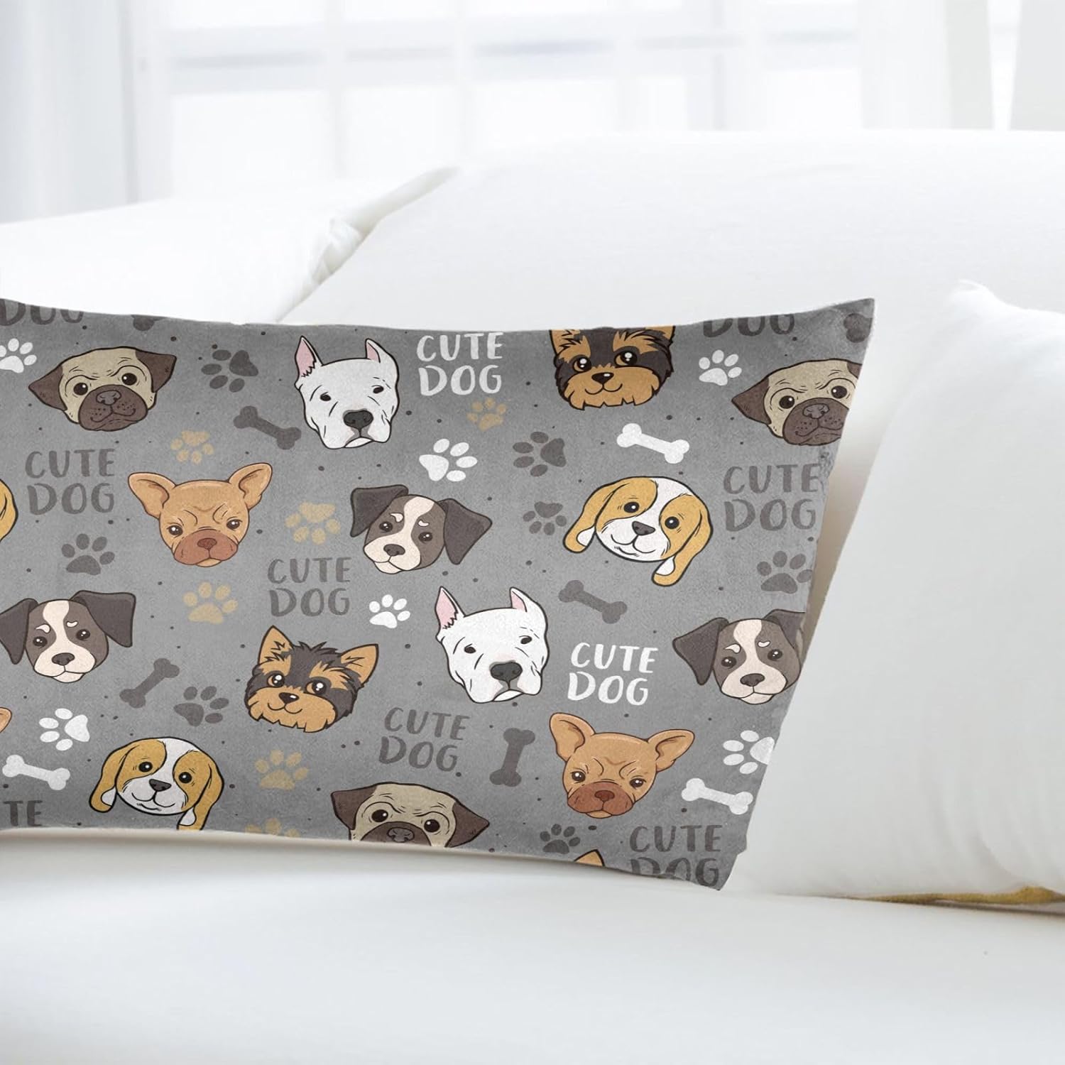 Pillow Cases Pillow Covers Standard Size Cute Dog Pillow case Pillow Protector, Soft,with Zipper Pillow case 20"x30" - Image 8