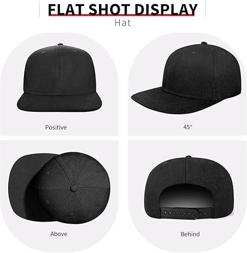 Miniatura 2 de Negi Snapback Hats for Men Black hat Flat Bill Men Blank Hats Trucker Cool lids Flat