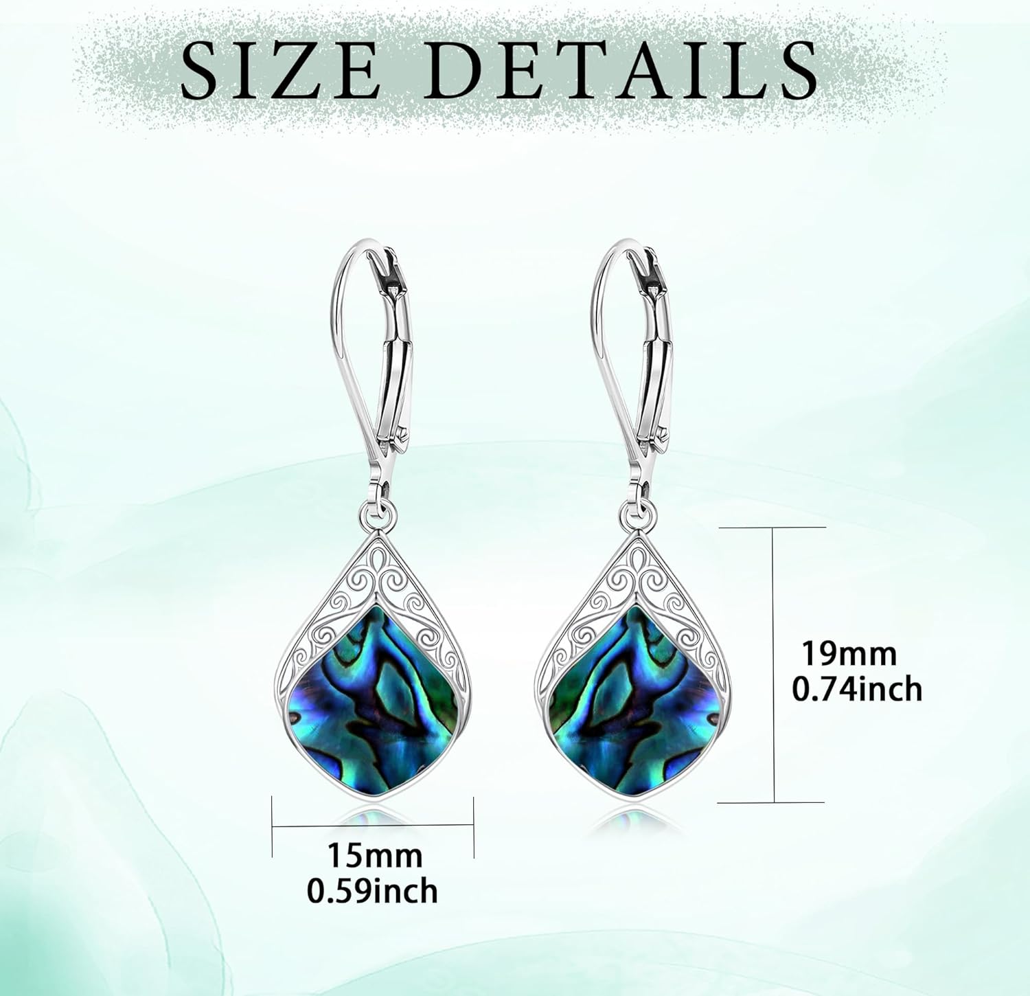 Larimar/Star/Dragonfly/Sunflower/Moonstone/Black Onyx Earrings for Women Leverback Dangle Earrings Hypoallergenic Jewelry for Women - Image 3