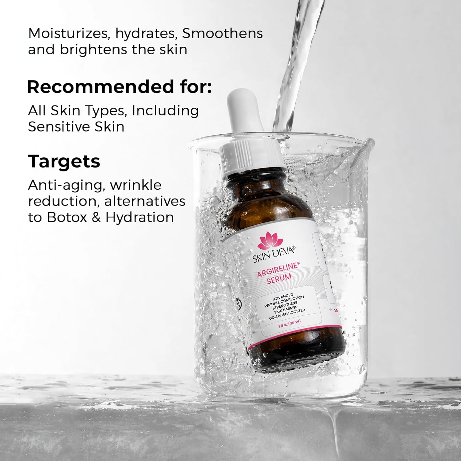 Skin Deva Argireline® Peptide Serum with Hyaluronic Acid – Acetyl Hexapeptide-8 Formula – Hydrating Anti-Aging Face Serum for Fine Lines & Smoother-Looking Skin (PACK OF 2)