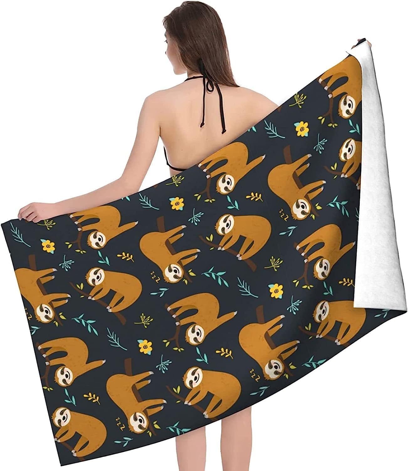 Serviette De Plage 3D, Séchage Rapide Microfibre Serviette De Bain, La Paresse des Animaux Serviettes De Plage XXL 150 X 200 Cm, Voyages, Camping, Vacances, Femme Homme Enfant Drap De Plage -8L6F